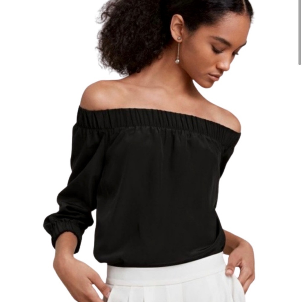 Aritzia Silk Off-the-Shoulder Top XXS - Picture 1 of 3